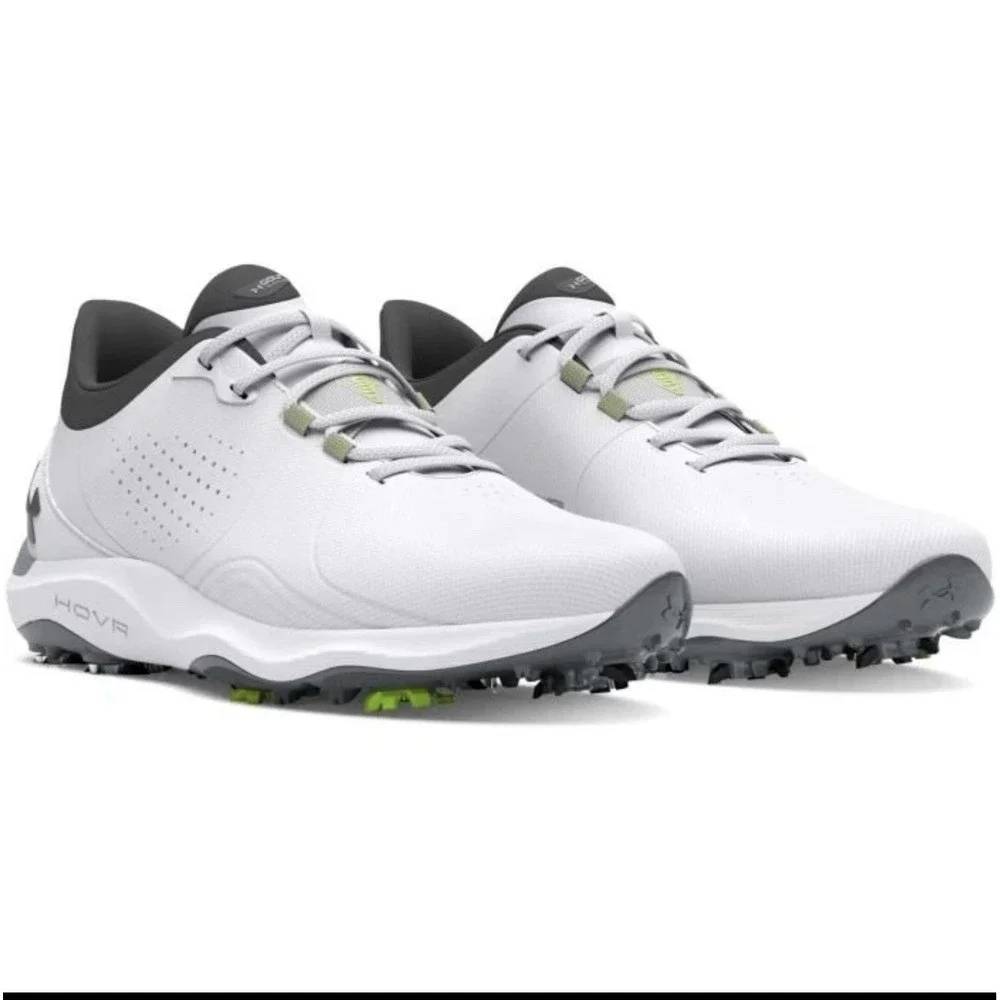 Under Armour HOVR Drive Pro Golf Shoes Men Size 13 3026919-100 White / Gray - Picture 2 of 5